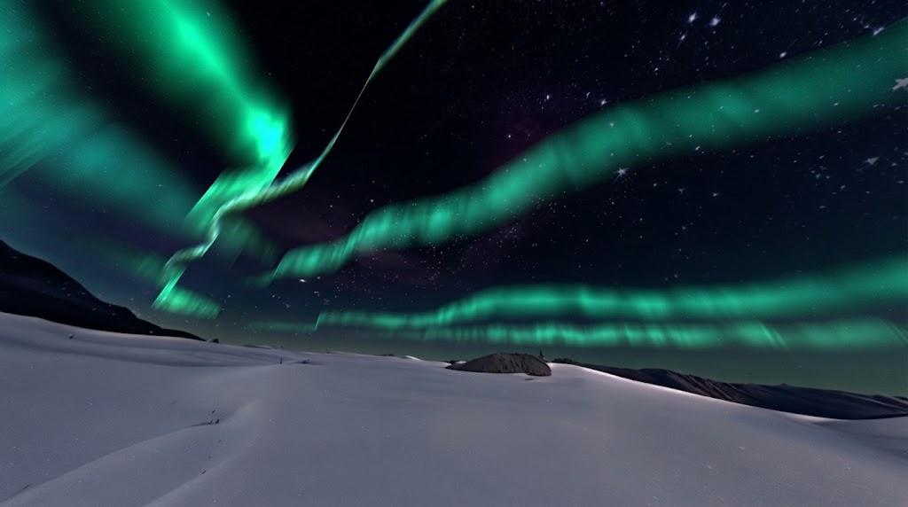 Recreación 3D de la aurora austral